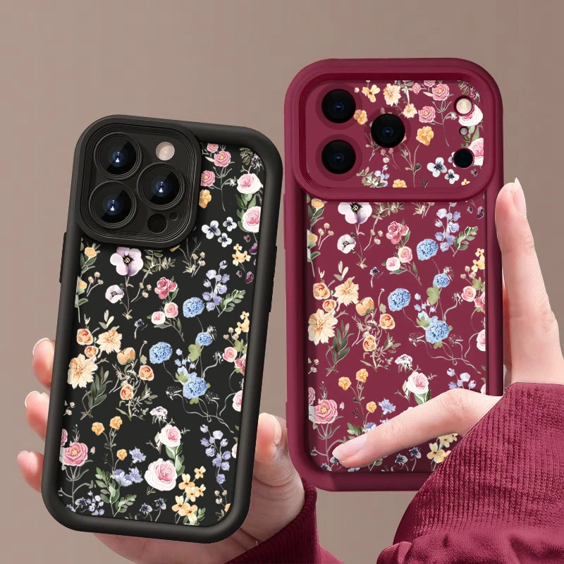 เคสโทรศัพท์ลายดอกไม้ สำหรับ iPhone 17 เคสสำหรับ iPhone Air 16 15 14 13 12 Pro Max 15 16 Pro 16e 11  วัสดุซิลิโคนนิ่ม