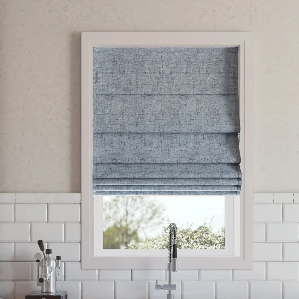 

1-Piece Textured 100% Blackout Cordless Roman Shade 39"x64" Energy Efficient, Thermal Insulated Window Blind Treatment