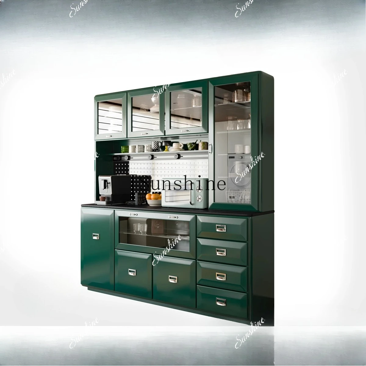 Paint hole board solid wood tea cabinet dining side storage cabinet multi-function FT