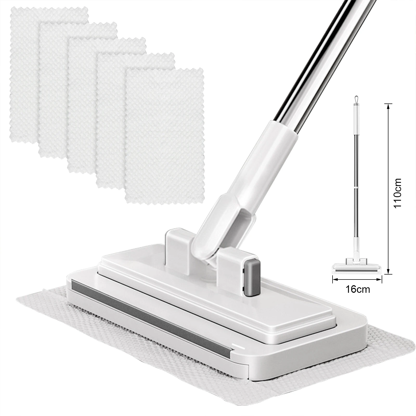 

Retractable Dust Cleaner Snap Grip Flat Mops with Locking Head Cloth Changing Lazy Mini Mop for Floors Tile Hardwood Corners