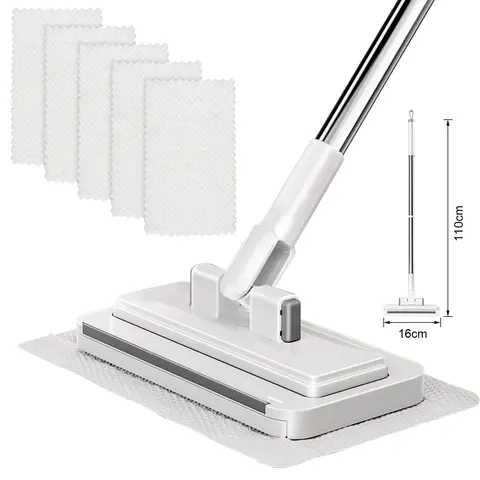 Retractable Dust Cleaner Snap Grip Flat Mops with Locking Head Cloth Changing Lazy Mini Mop for Floors Tile Hardwood Corners
