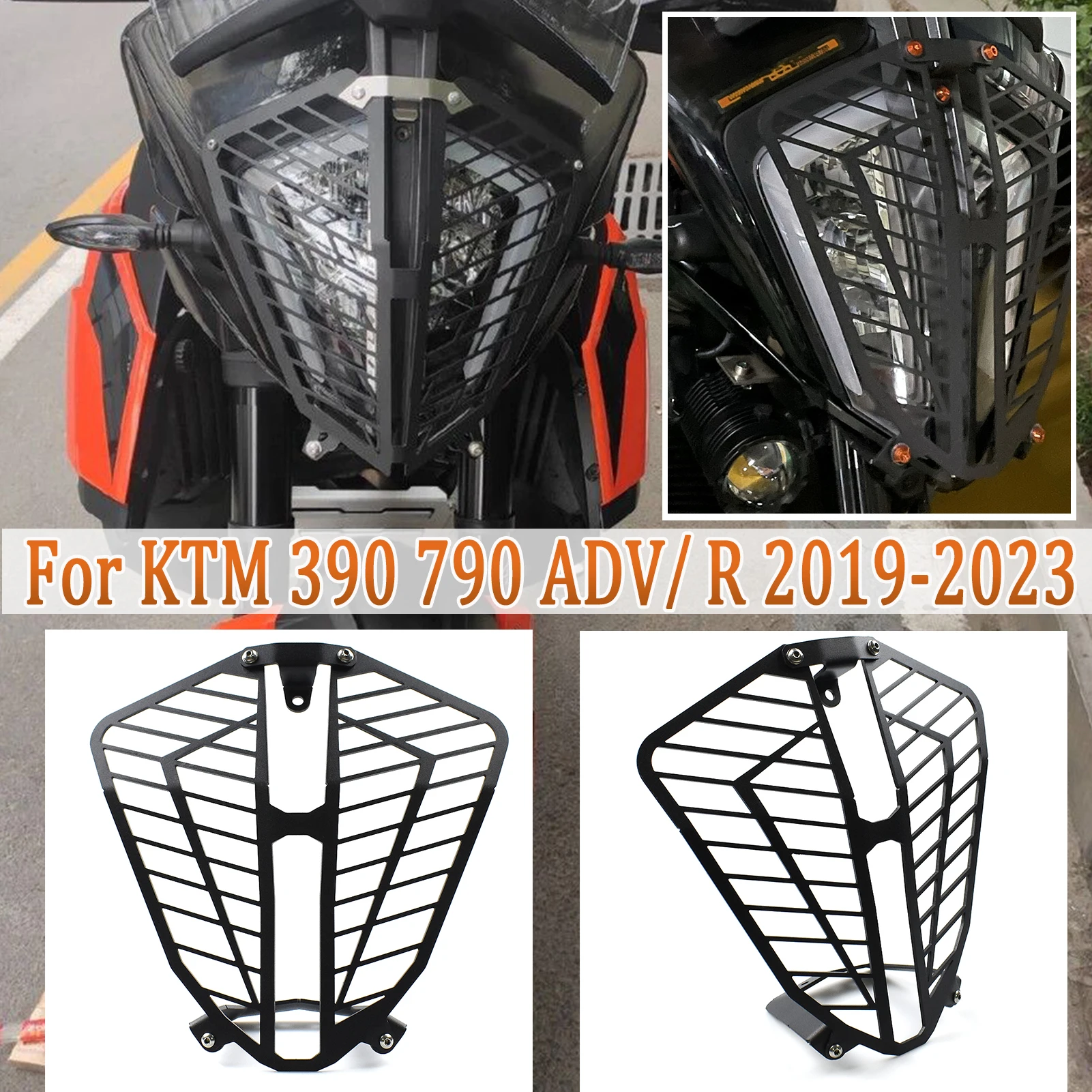 

Для 390Adv 790Adv 890Adv Защитная решетка для фар Защитная крышка для KTM 390 790 Adventure ADV 2019-2023 Мотоциклетная головная лампа