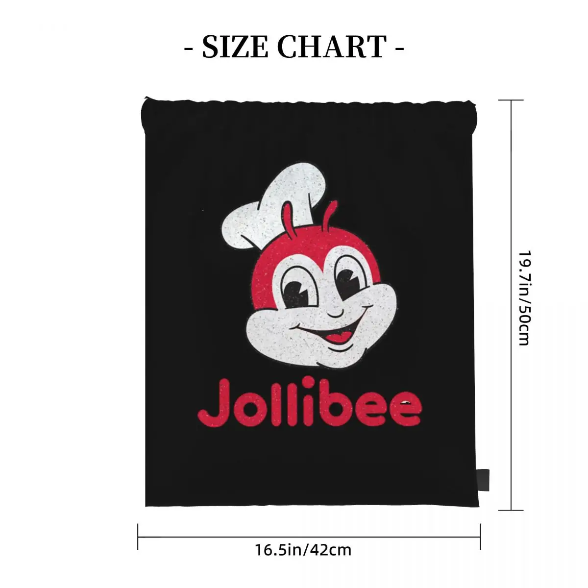 

Jollibee Burger Restaurant Mascot Backpacks Portable Drawstring Bags Sundries Bag Book Bags for Travel Students