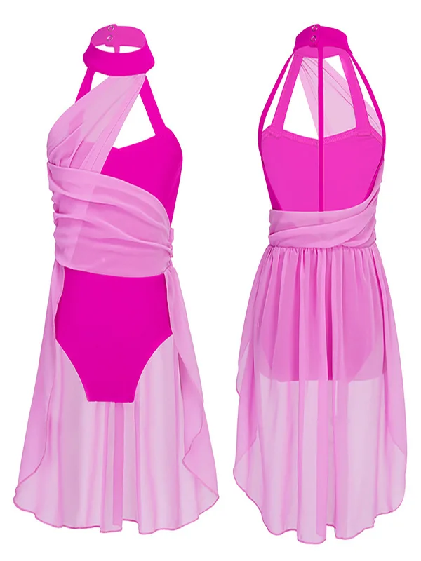 بدلة الرقص الحديثة الفتيات الشكل التزلج على الجليد فستان قاعة الرقص الباليه أزياء رقص الجمباز يوتار فستان لملابس الرقص الغنائية