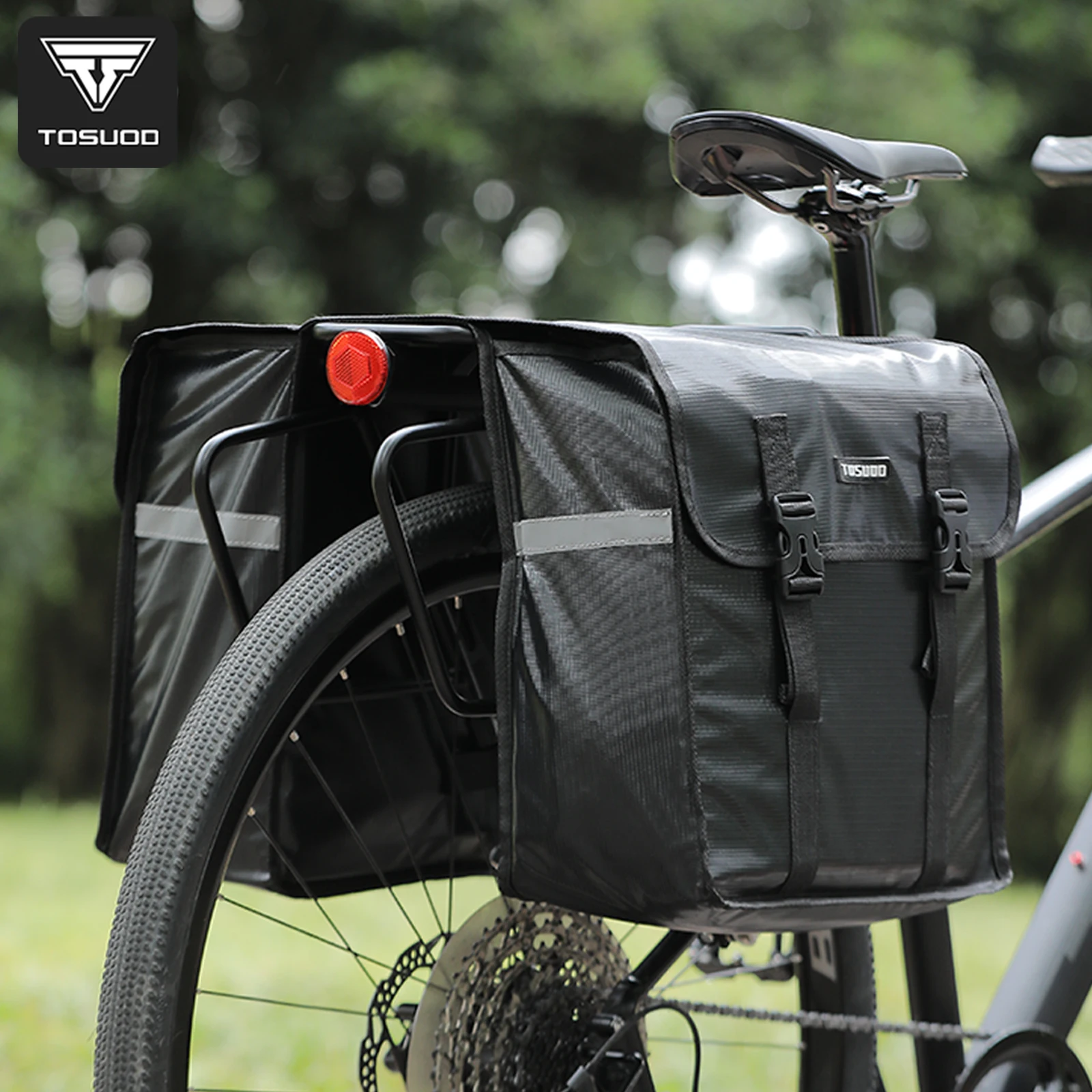 TOSUOD Bicycle Panniers Bag 29L Capacity Double Side Mountain Bike Rear Bag Long-distance Cycling Equipment Travel Accessories