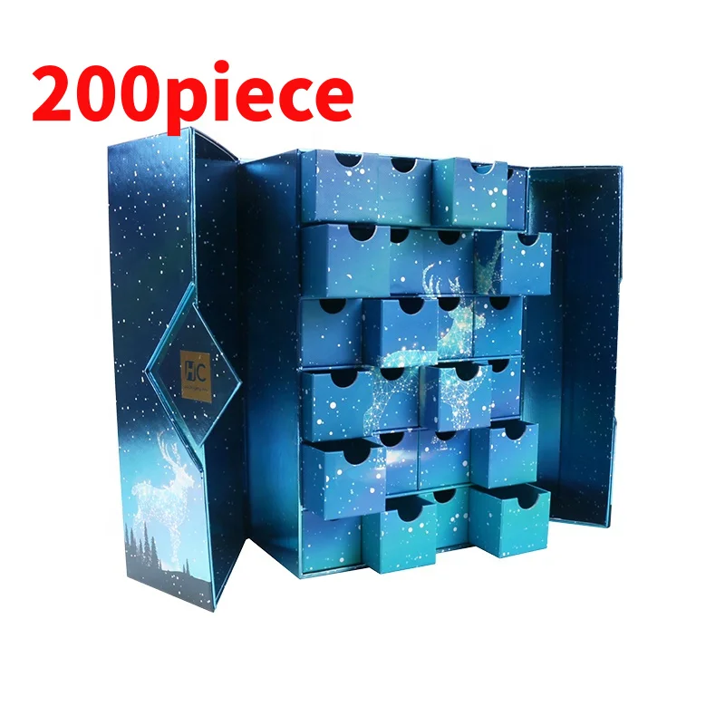 20 0piece Custom.Holiday Home Decoration Chocolate 24 Drawer Advent Calendars Boxes Day Calendar Box