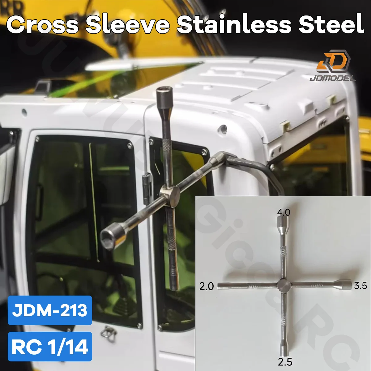 JDM-213 Cross Sleeve Decoration Light Gray Stainless Steel For 1/14 Tamiyaa RC Truck Tractor Tipper BENZZ Toys Model Accessories