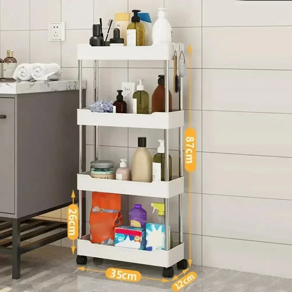 Toilet, bathroom, crevice storage rack, kitchen, narrow cabinet, living room, floor standing crevice rack，1pc