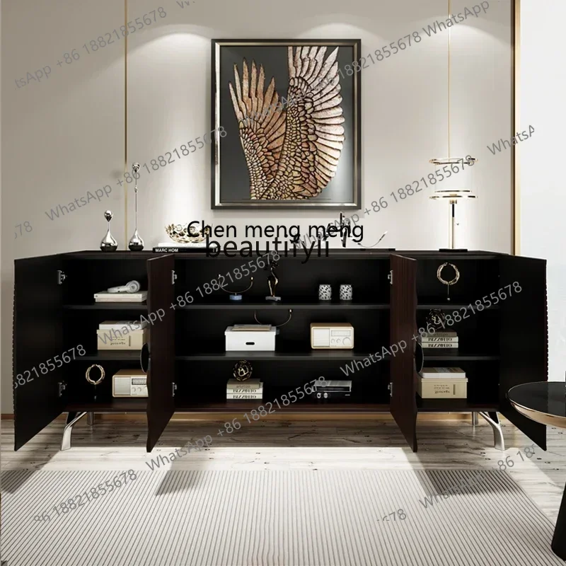 zq1 خزانة جانبية لتناول الطعام من الخشب الصلب الإيطالي مصممة لمدخل الفيلا الراقية خزانة كلاسيكية مزخرفة #5