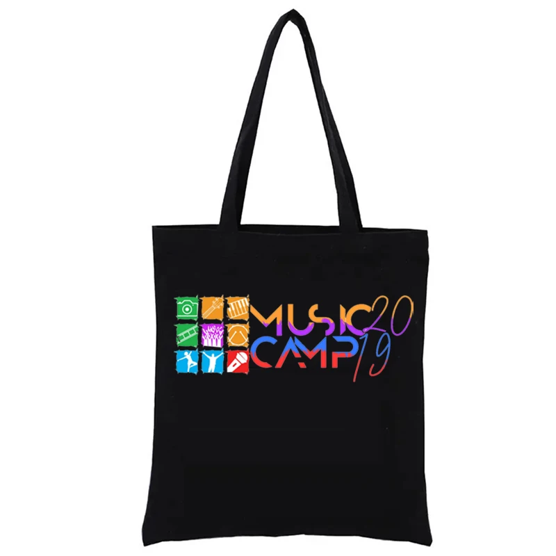 

Music Camp 2019 Graphic Printing Totebag Funny Shopping Bag Fashion Women's Handbag Woven Tote Bags Aesthetic Casual Totes Eco