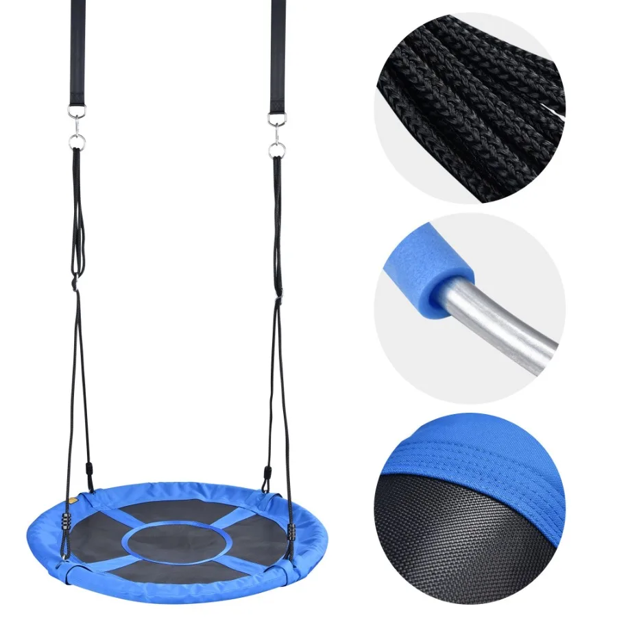Balanço de disco voador com capacidade de peso de 700lbs, 40 balanços para pneus redondos grandes ao ar livre para árvores e balanço, forte e resistente para