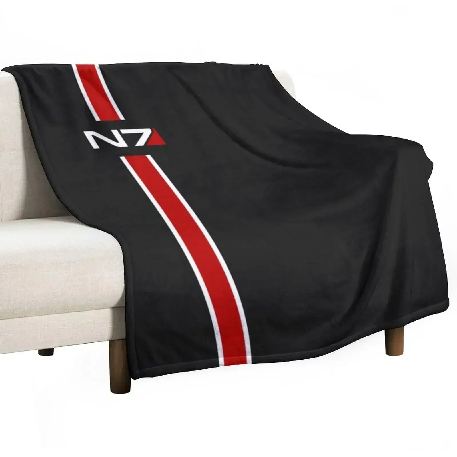 

N7 emblem, Mass Effect Throw Blanket wednesday valentine gift ideas Flannel Fabric Kid'S Blankets