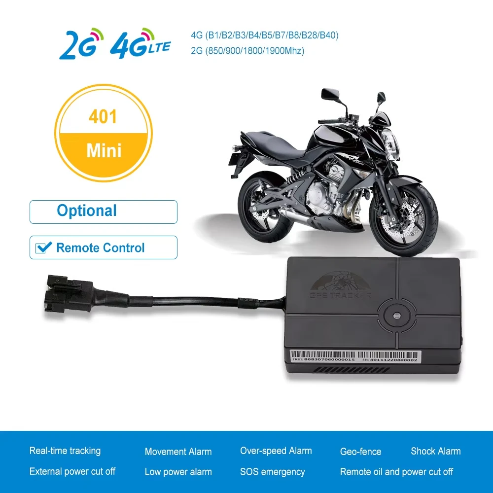 for Car / motorcycle / E-bike etc. Anti Theft 4G Mini Gps tracker with remote  Gps401 bluetooth App Remote Shut Down Engine Oil