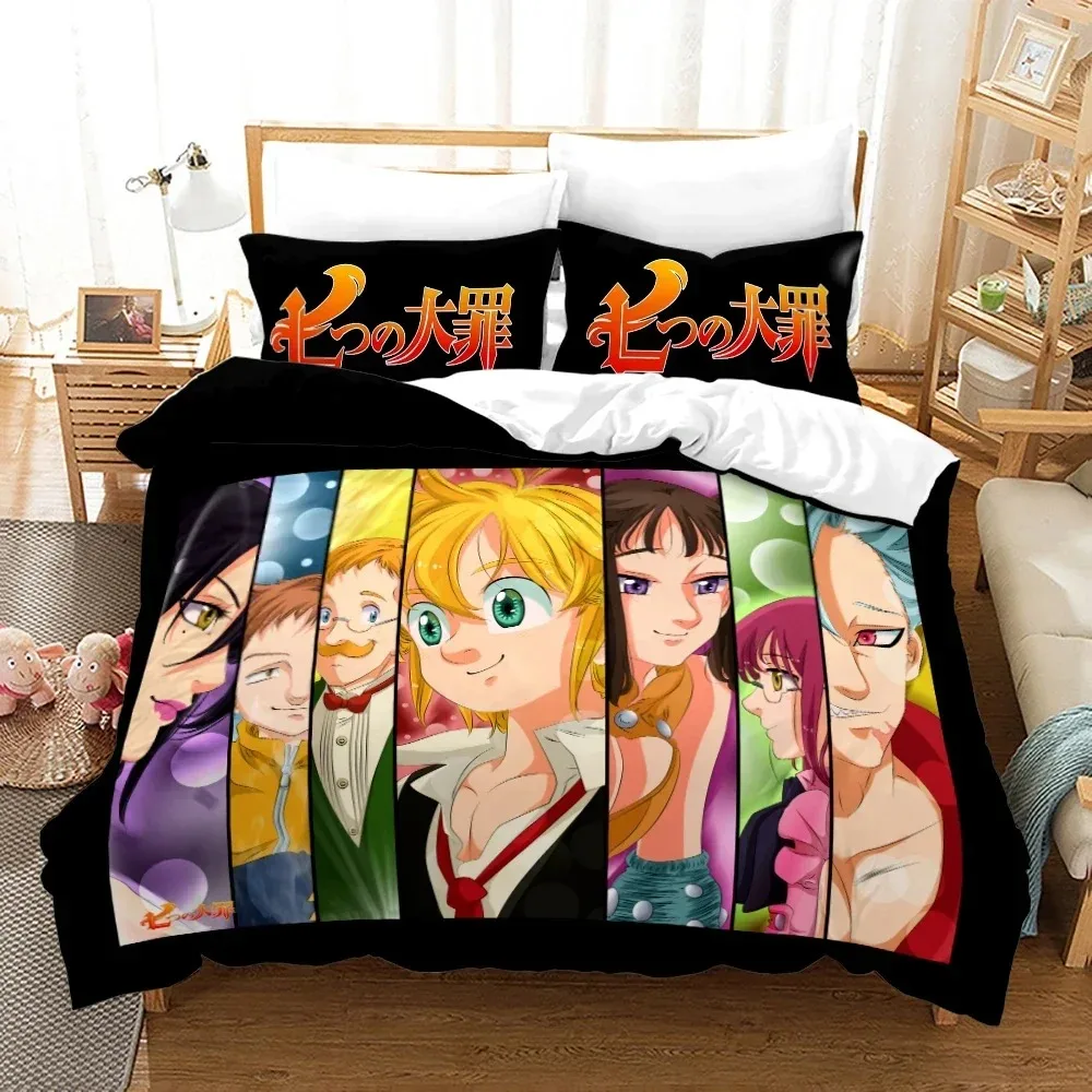 The Seven Deadly Sins-Parure de lit, ensemble de literie, simple, double, pleine, reine, king size, anime, adolescent, chambre à coucher, athlon, ensembles de couverture, drap de lit