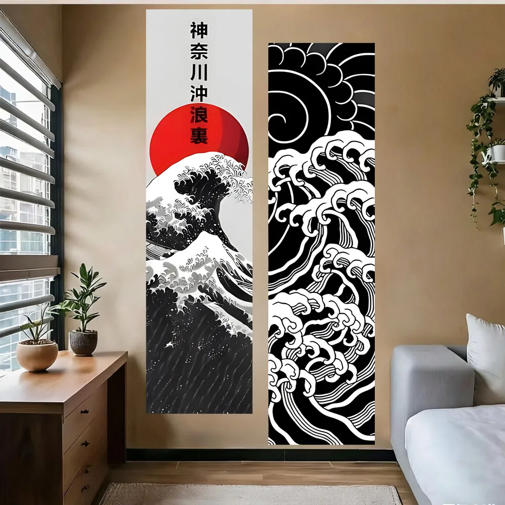 Japanese Oni Hannya Snake Tattoo Tapestry, Vintage Oriental Art Vertical Wall Hanging for Bedroom Living Room Home Wall Decor