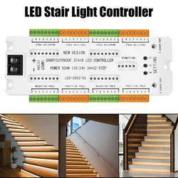 Lampka LED z czujnikiem ruchu na schody zapobiegająca zwarciu Kontroler Drabina Lampka nocna DC12V/24V 32 kanały