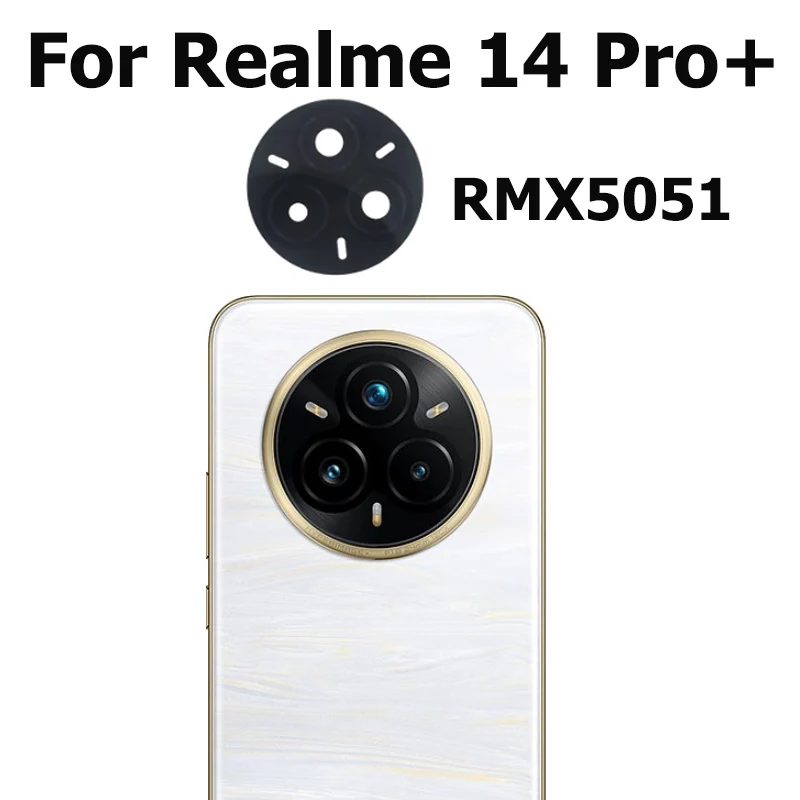 For Realme 14 Pro Pro+ Plus Back Rear Camera Glass Lens Cover With Glue Sticker Adhesive Repair Parts RMX5051 RMX5056