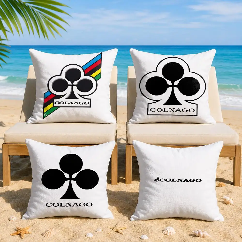Racing C-Colnago Bicycle Logo Cushion Cover Soft Short Plush Double-Sided Printing Home Decor Machine Washable Pillow Case Gift