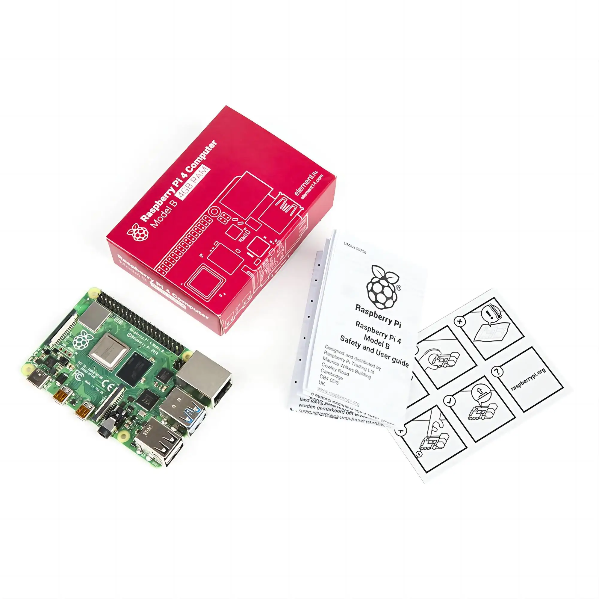 Raspberry Pi papan pengembangan, untuk komputer Desktop 4 Model B 4GB RAM Raspberry Pi 4B