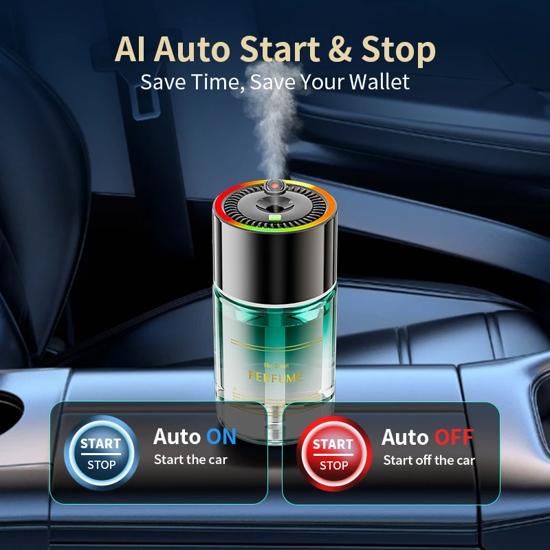 120ml Car Air Freshener with Light Intelligent Odor Removal Automatic Diffuser Precise Timing Air Purifier for Vehicle Interior