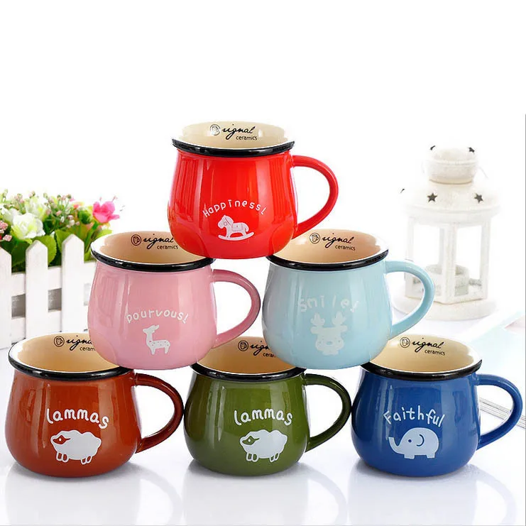 

Father's Day Gift High Quality Ceramic Milk Cups / Enamel Mugs