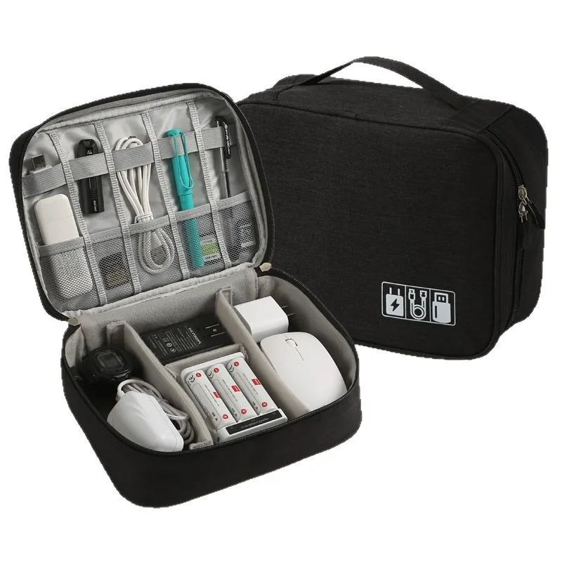 Digital storage bag large capacity portable waterproof anti-fall multifunctional storage bag data cable charger storage bag