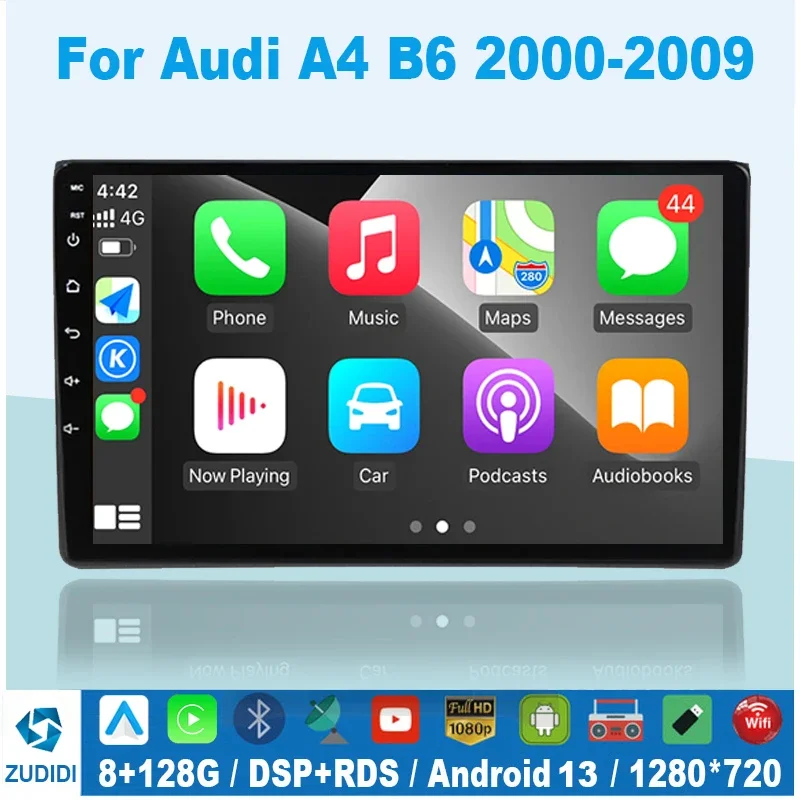 Android Carplay For Audi A4 B6 B7 S4 B7 B6 RS4 SEAT Exeo 2008-2012 Car Radio Multimedia Video Player Navigation GPS 2 din no dvd