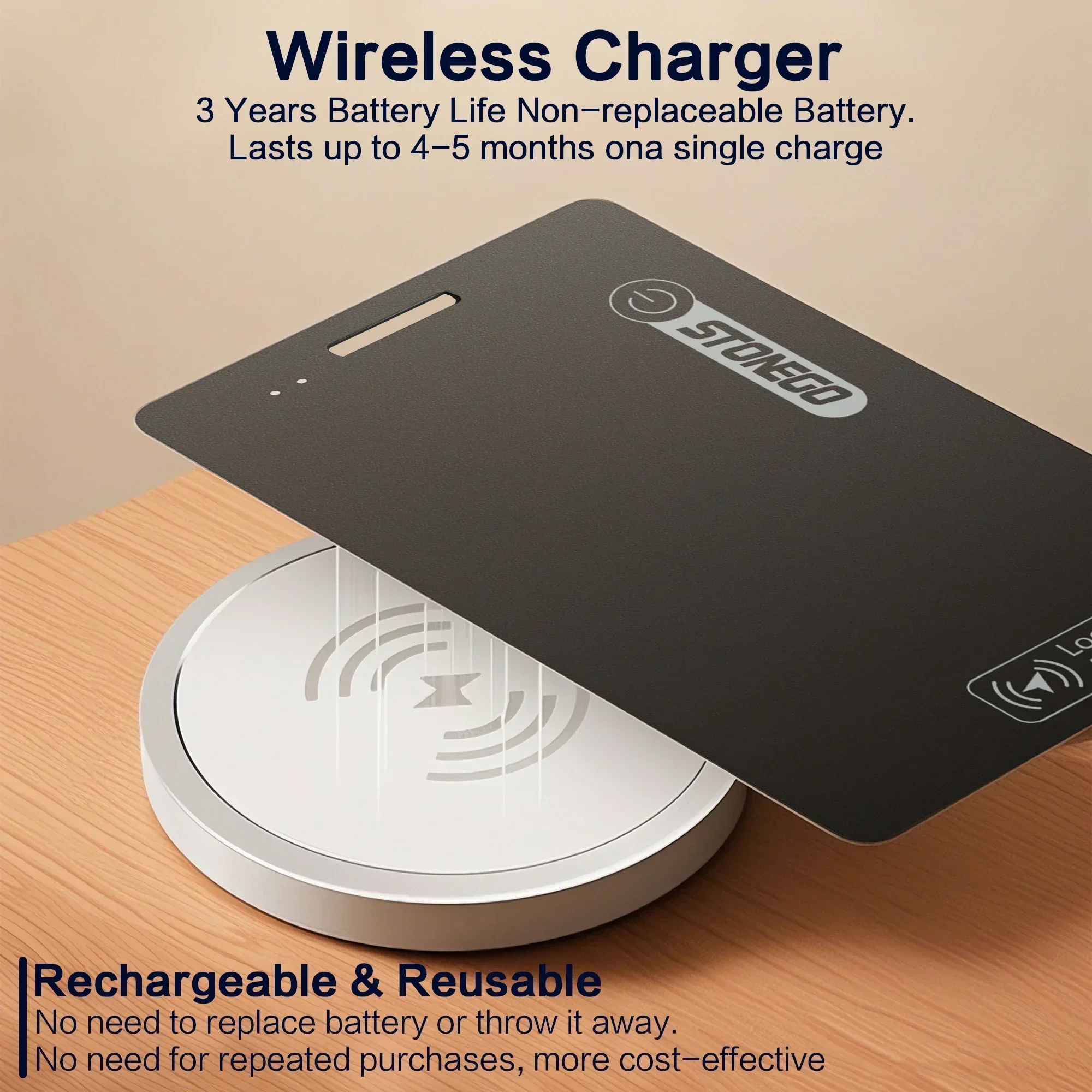 Wallet Anti-loss Card Location Tracking Smart Tag Bluetooth Device Ultra-thin Card Wireless Charge IP68 with iPhone Find My