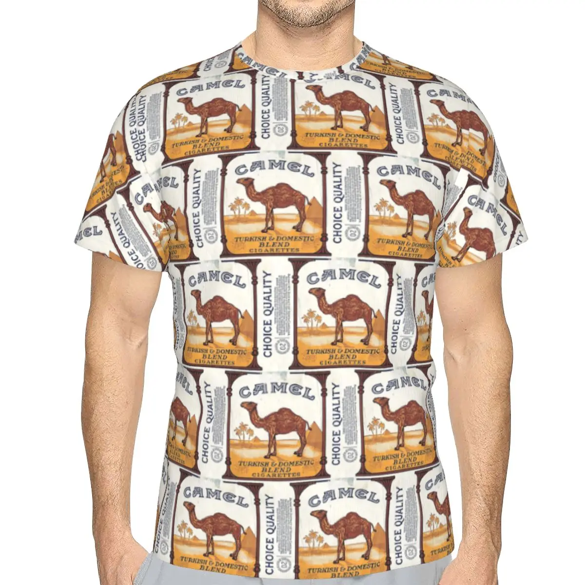 Vintage Camel Cigarette Pack 100% Cotton T-Shirt Men'sClassic T Shirts Men O-Neck Short Sleeve