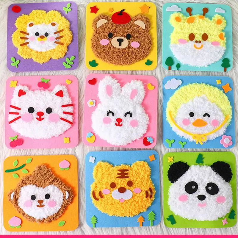 Embroidery Kits For Beginners Interesting Craft Sewing Kit With Animal Theme Educational Threading Toys For Children Boys Girls