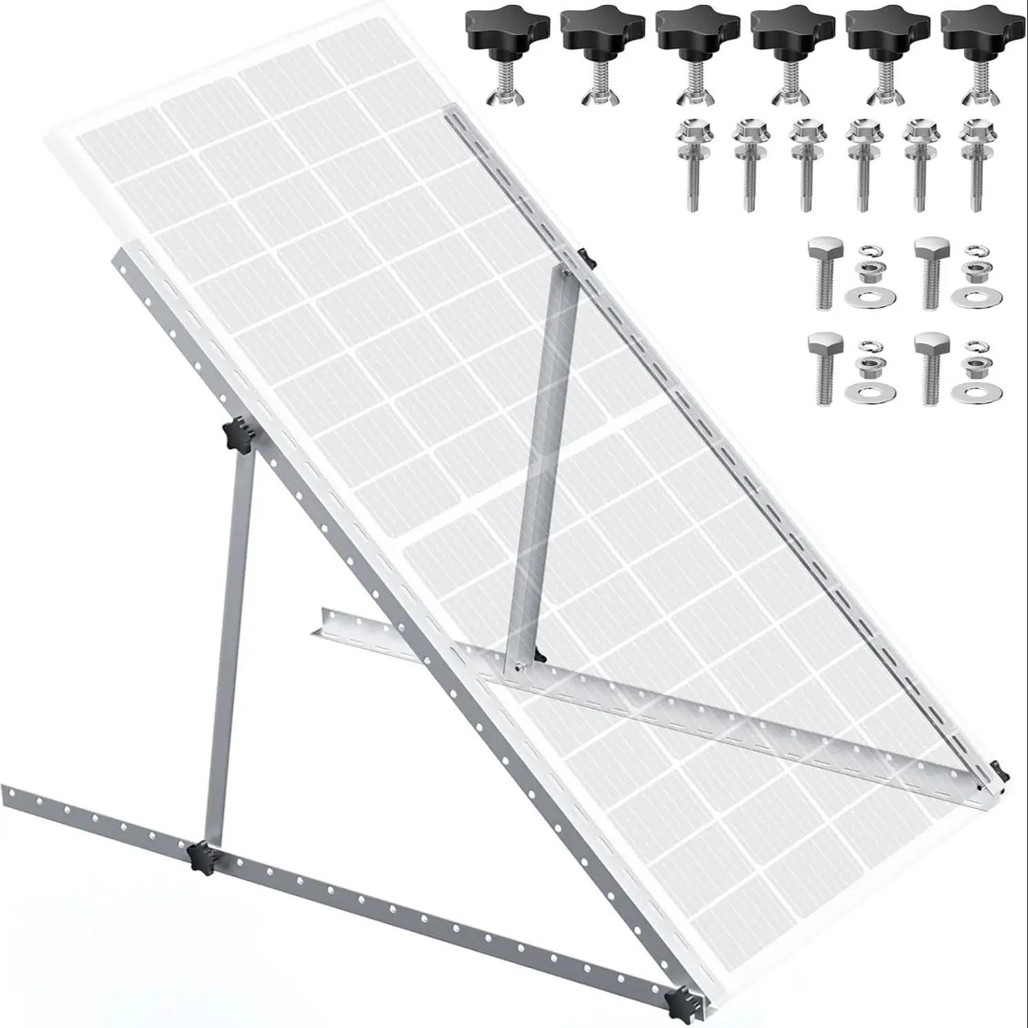 Rvpozwer 47 Zoll 4/2/1 Sets Verstellbare Solarmodul-Neigungshalterungen mit klappbaren Neigungsbeinen für Dachmontage an netzunabhängigen Wohnmobilen und Booten