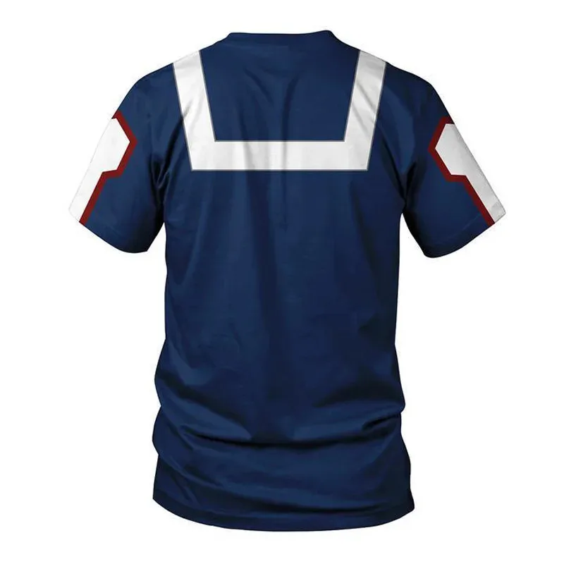 僕のヒーローアカデミア-メンズ-サマーtシャツ-緑谷出久-3dプリント-スクール-カレッジスタイル-僕のヒーローアカデミア-ブルーtシャツ-トップス