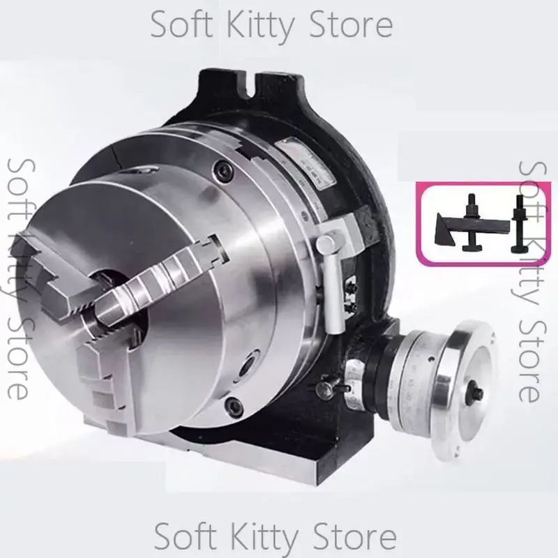4 Inches Rotary Table Indexing Head with Universal 3-Jaw Chuck for Vertical And Horizontal Metalworking Operations