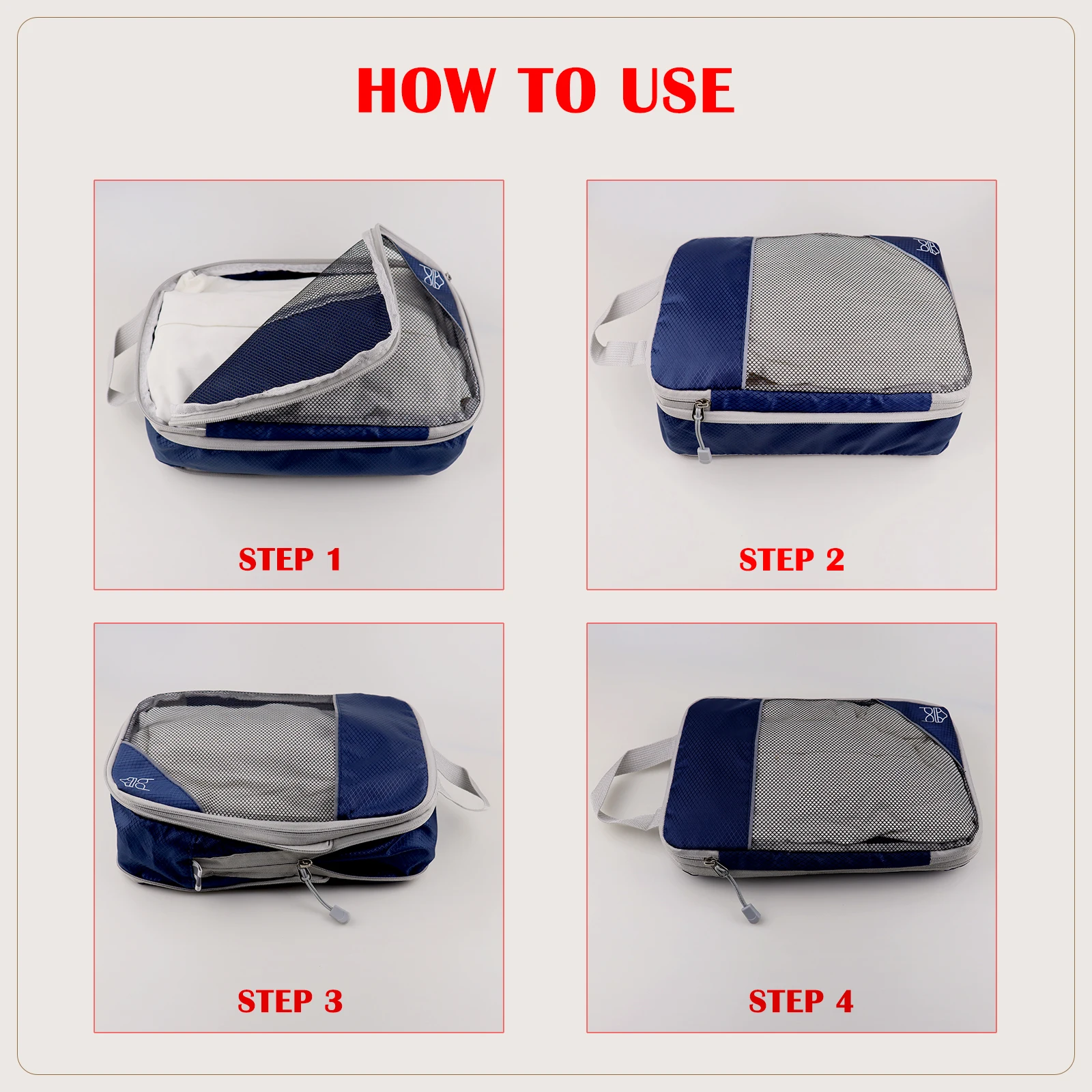 3/6 Pcs Compression Packing Cubes Travel Storage Bag Set Mesh Packing Bags for Luggage Expandable Travel Packing Organizers Bag