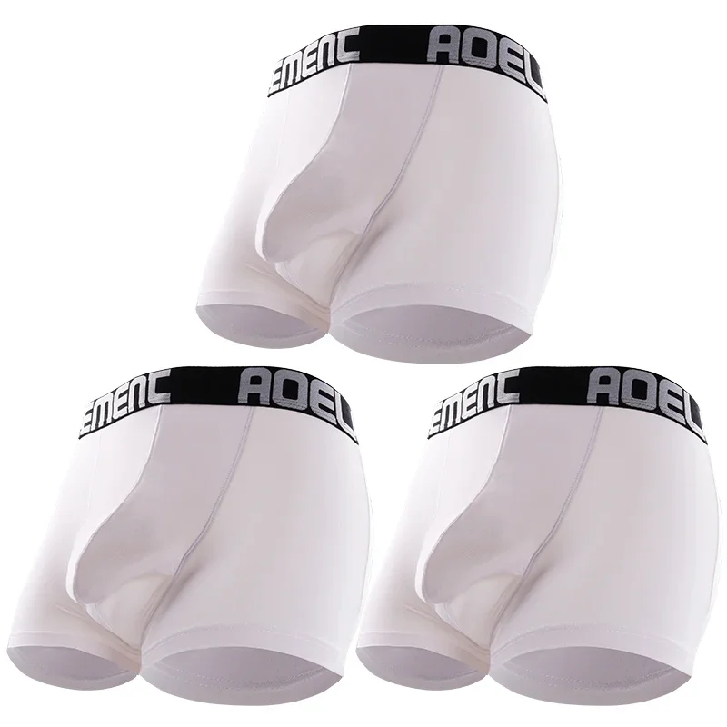 

3PCS Men's Panties Bullet Separation Spermatic Cord Shorts Pocket Vein Scrotal Tortis Varicose Testis Sports Flat Corner Pants