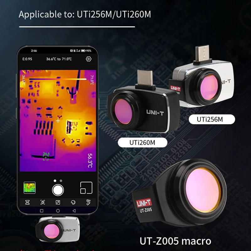 UNI-T UT-Z005 Microobiettivo per termocamera a infrarossi Obiettivo HD ad alta definizione per UTi256M/UTi260M