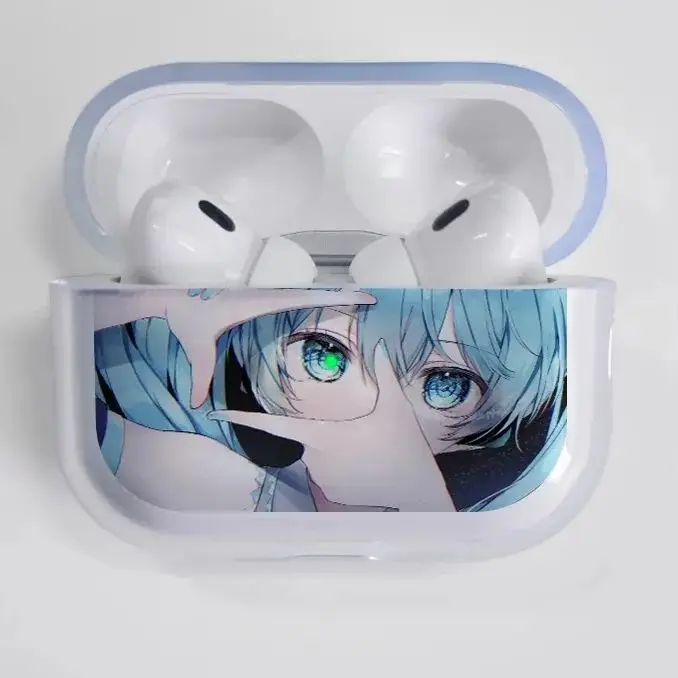 Hatsune Miku Earphone Clear Case for AirPods 1/2 3 Pro 2 Anime  Cartoon Cute Wireless Headset Accessories Protective Sleeve