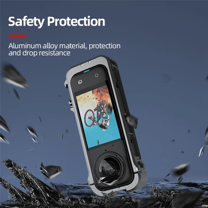 

Ingenious-Metal Frame Cage With Silicone Lens Guards Cap For Insta360 X4 Accessories