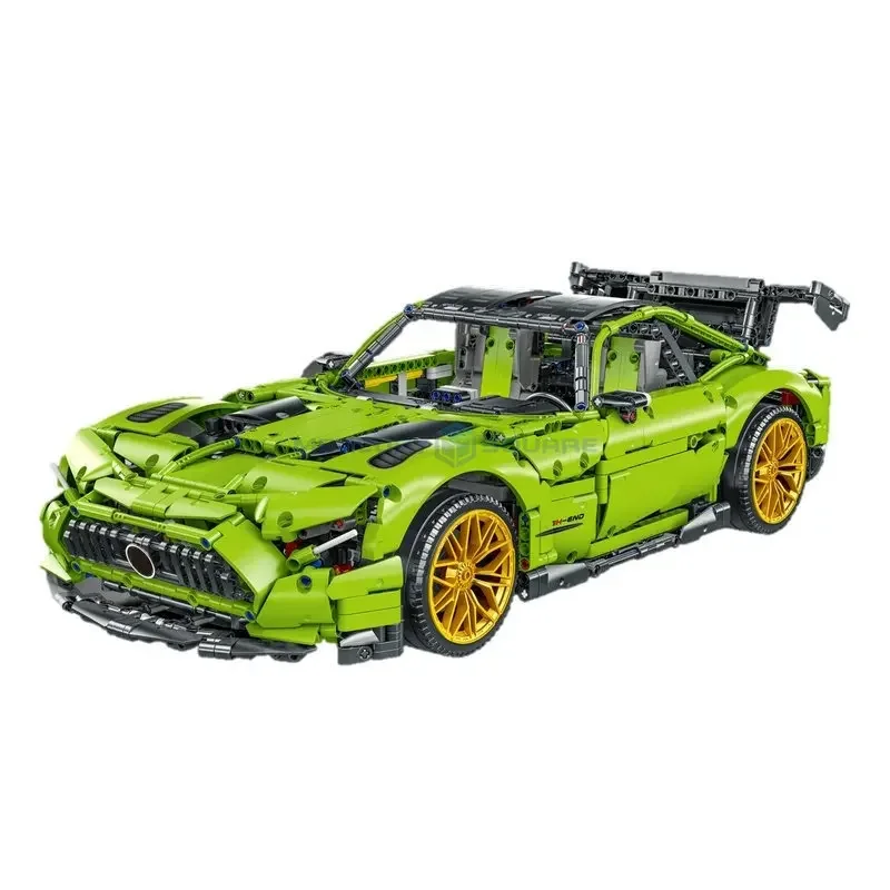 Grünes GTR Japanisches Fahrzeugmodell Bausteine MOC F10001 Schnelles Rennauto Baustein-Set Kreatives High-Tech-Spielzeug Geschenk für Kinder Jungen