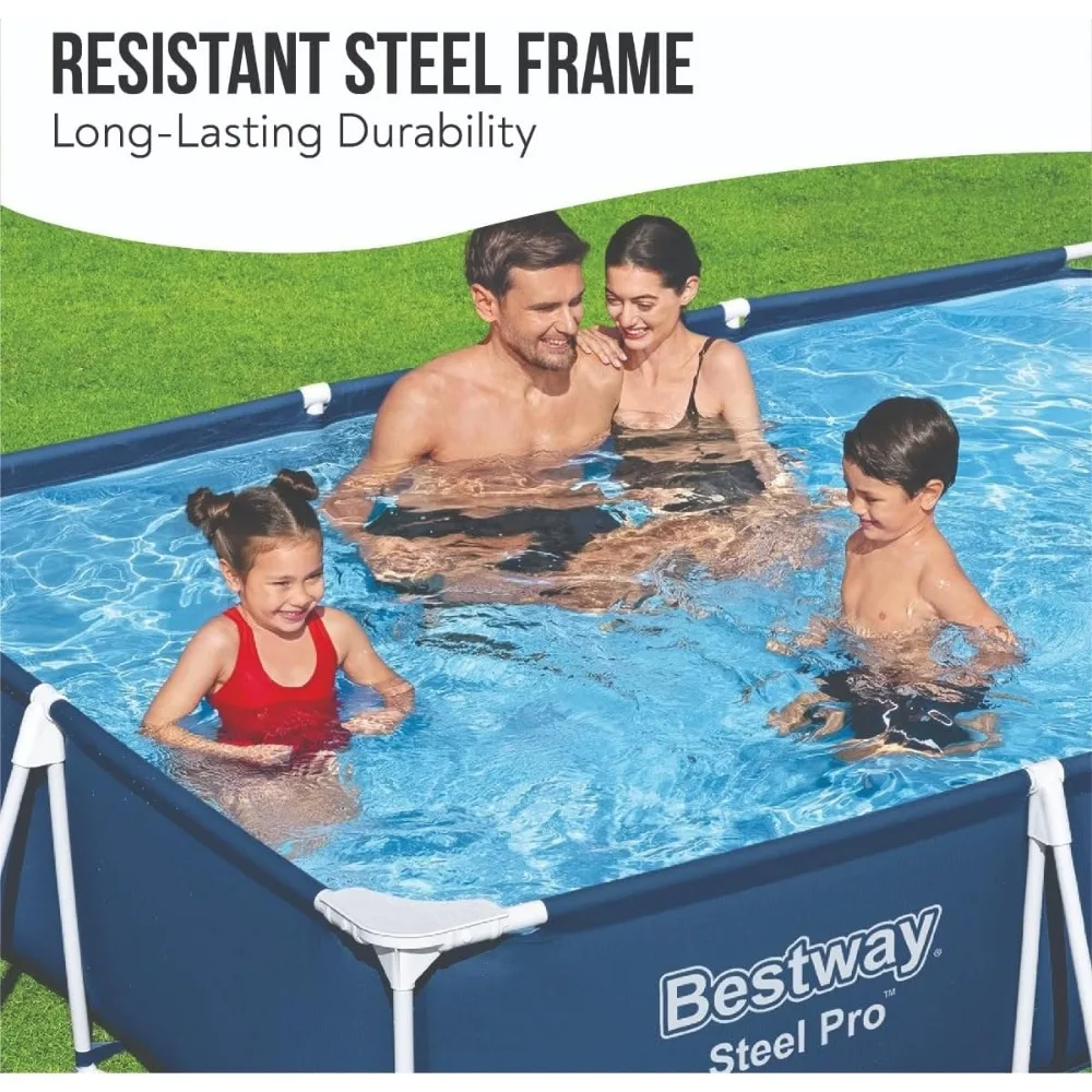 Metal Frame Above Ground Pool, Family Outdoor Pool 9.10ft