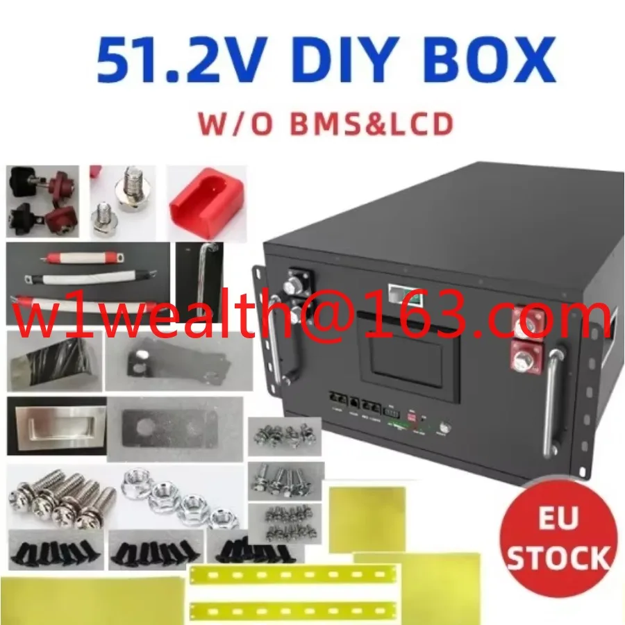 6U battery pack 48V 51.2V 280Ah 15kWh Lifepo4 battery case, empty box DIY kit (without BMS and display)