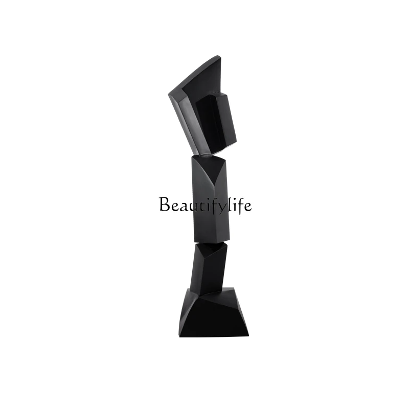 

ls 18 Hotel lobby creative abstract wood carving floor ornament decoration solid wood sculpture artwork