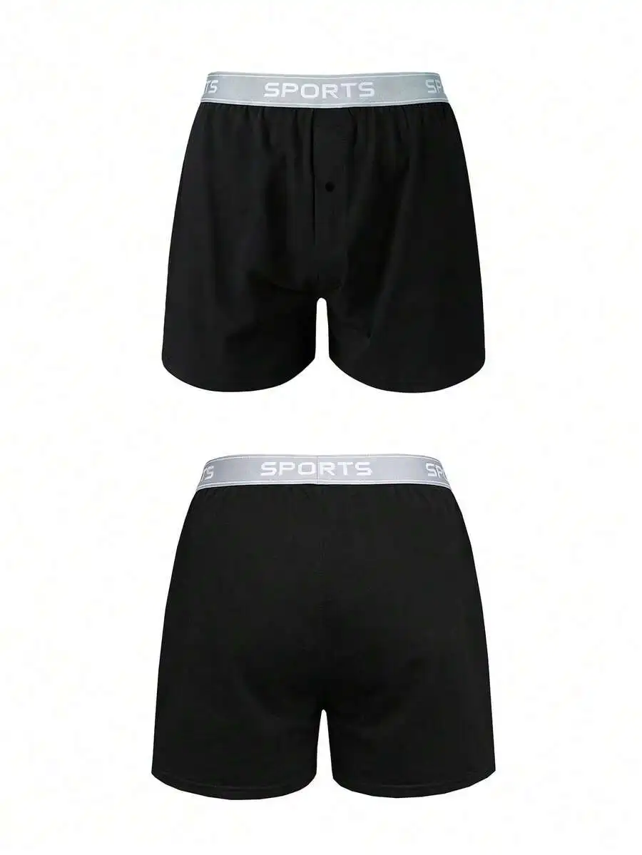 

Mens Boxer Shorts Solid Color Polyester Elastic Waistband Comfortable Loose Fit