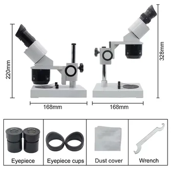 20X 40X WF10X eyepiece fluorescence industrial stereo binocular stereo microscope with ring light for smartphone watch repair