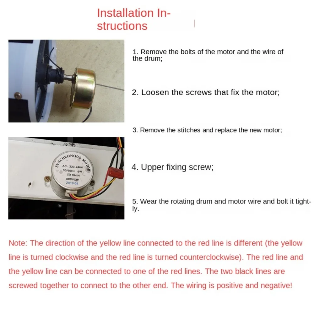 Hair turn light small micro motor 50 rpm/80 rpm 6W electric  synchronous AC motor