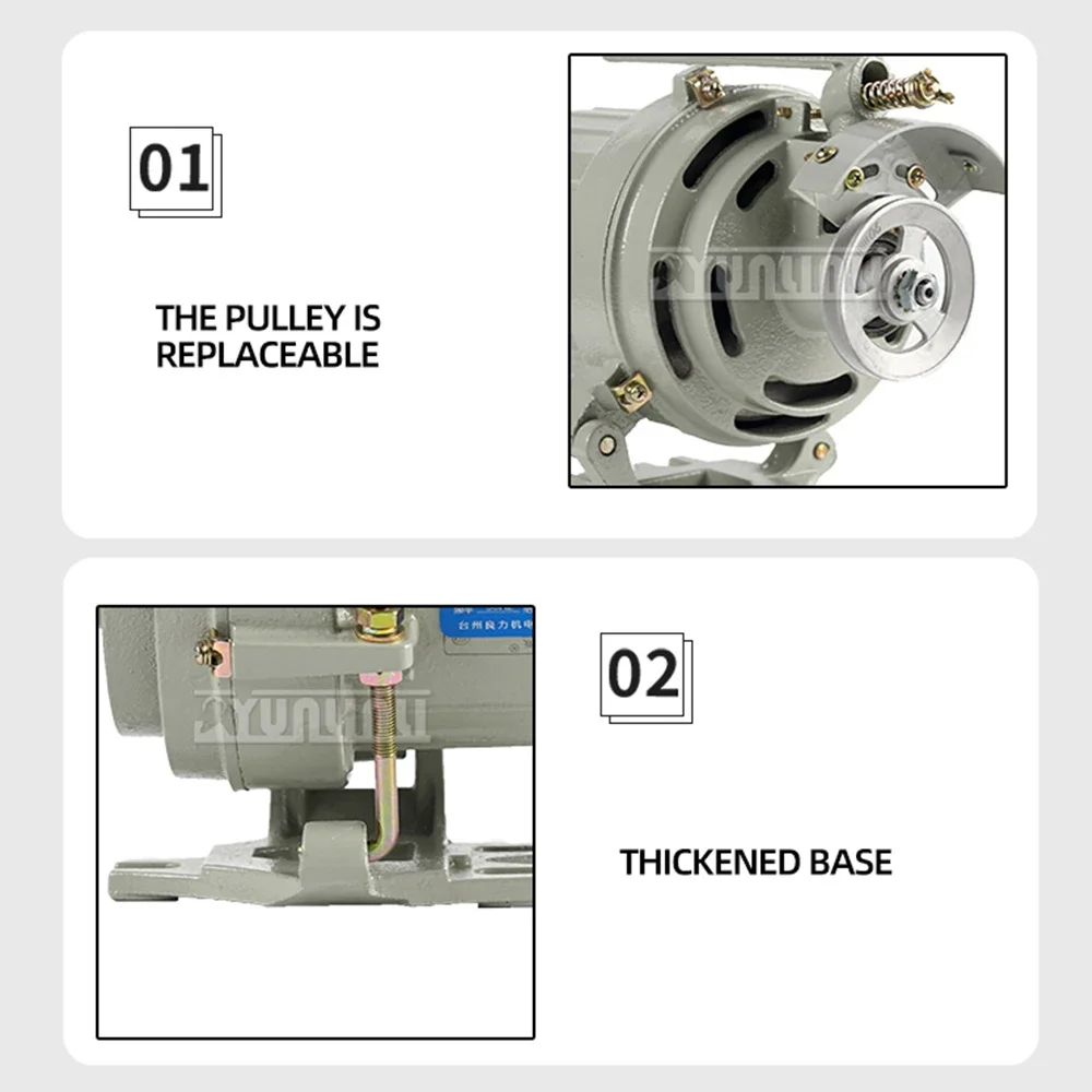 Industrial Sewing Machine Clutch Motor High Power 250 370 550W Single-Phase Energy Saving 2P Copper Wire