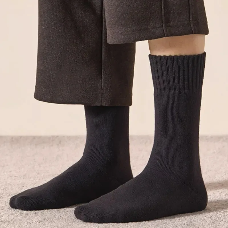 1/3 pares de calcetines gruesos cálidos de invierno con forro polar de felpa cálidos calcetines largos de tubo alto Color sólido clima frío mujeres hombres cómodos