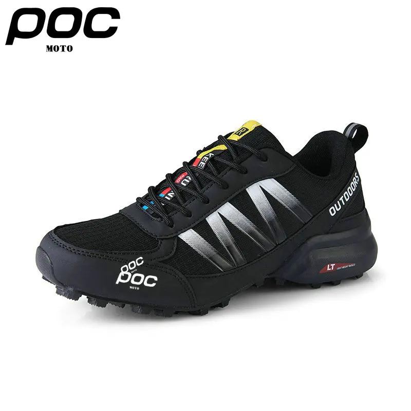 2023 New Women Waterproof MTB Cycling Shoes Moto POC Men Flat Lockless Off-road Bicycle Shoes Outdoor Hiking Sneakers Plus Size