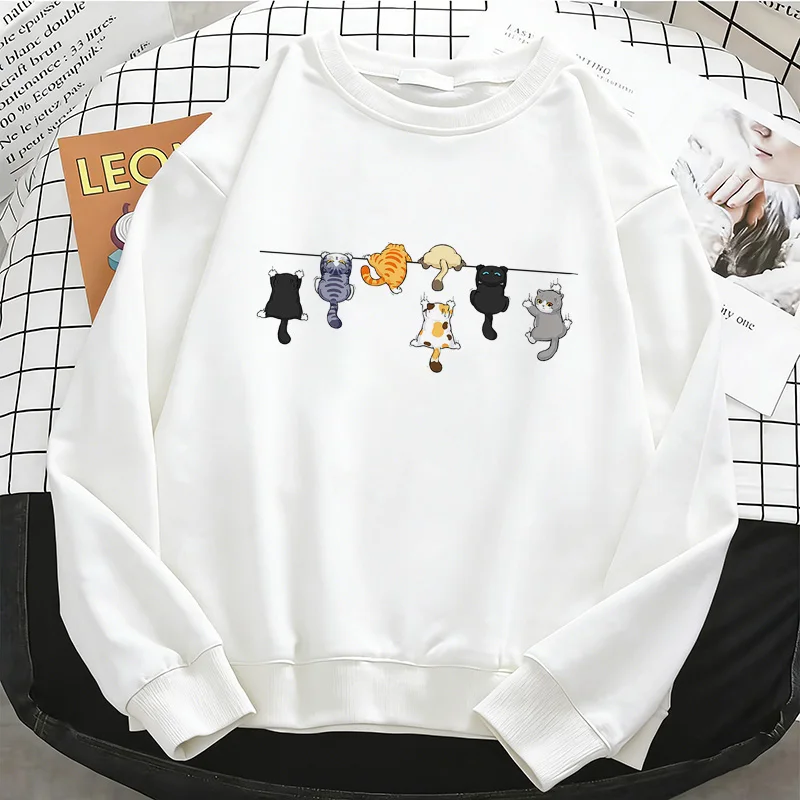 

Женская толстовка в японском стиле с капюшоном, теплая флисовая кофта, мягкий забавный пуловер с круглым вырезом, повседневная базовая женская одежда