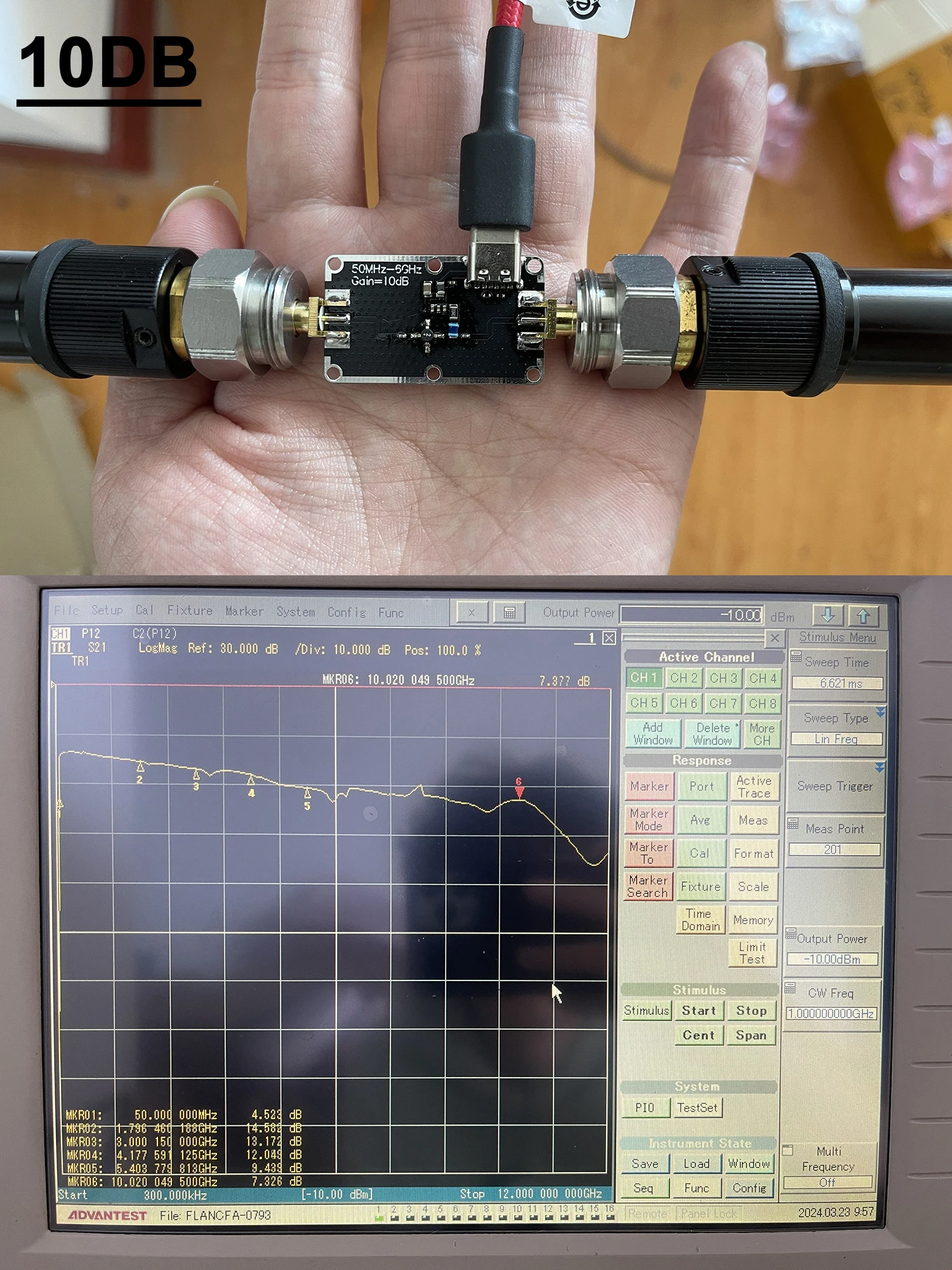 Imagem -06 - Tipo-c Usb 50mhz6ghz Lna Amplificador de Alta Flatness 10db 20db 30db 40db rf Drive Signal Receiver System fm Radio Drone Receiver